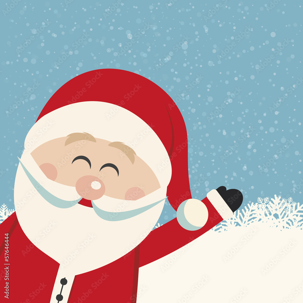 santa claus wave snowy background santa claus wave snowy background