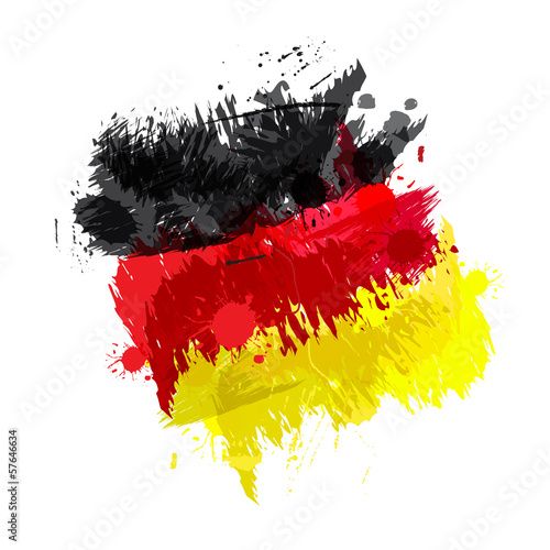 Colored splashes in abstract shape, German flag