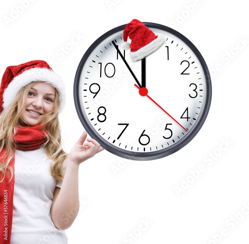 Mädchen mit Weihnachtsuhr