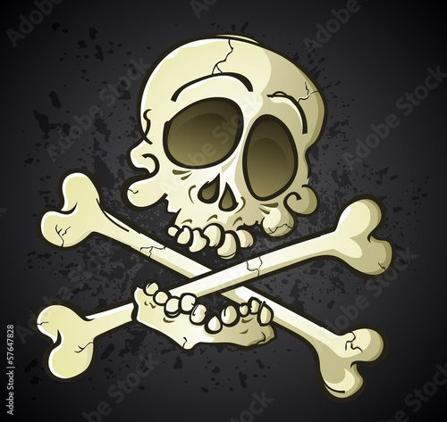 Skull and Crossbones Jolly Roger Cartoon Character