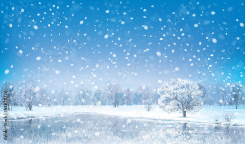 Vector winter landscape.
