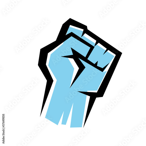 fist stylized vector icon, revolution concept