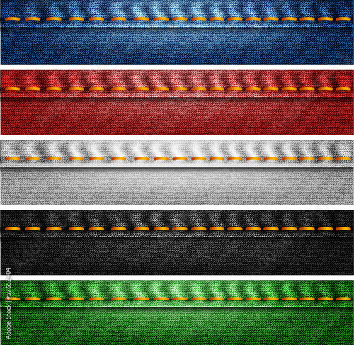Denim color banners set