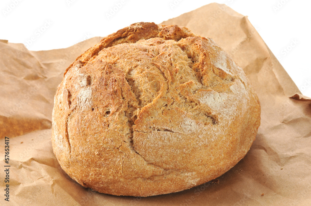 Rustic loaf of whole wheat bread Rustic loaf of whole wheat bread