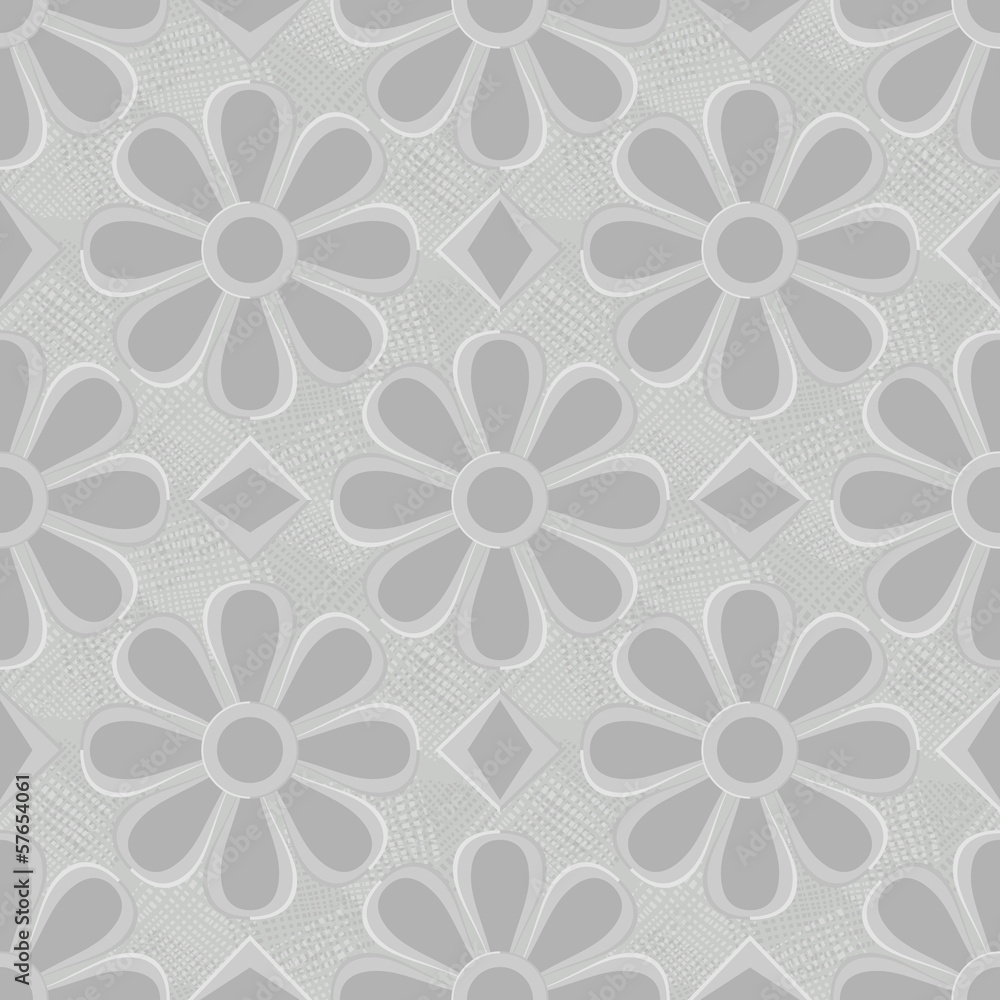 Seamless gray floral background