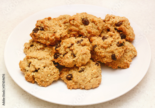 Oatmeal raisin cookies fresh from the oven