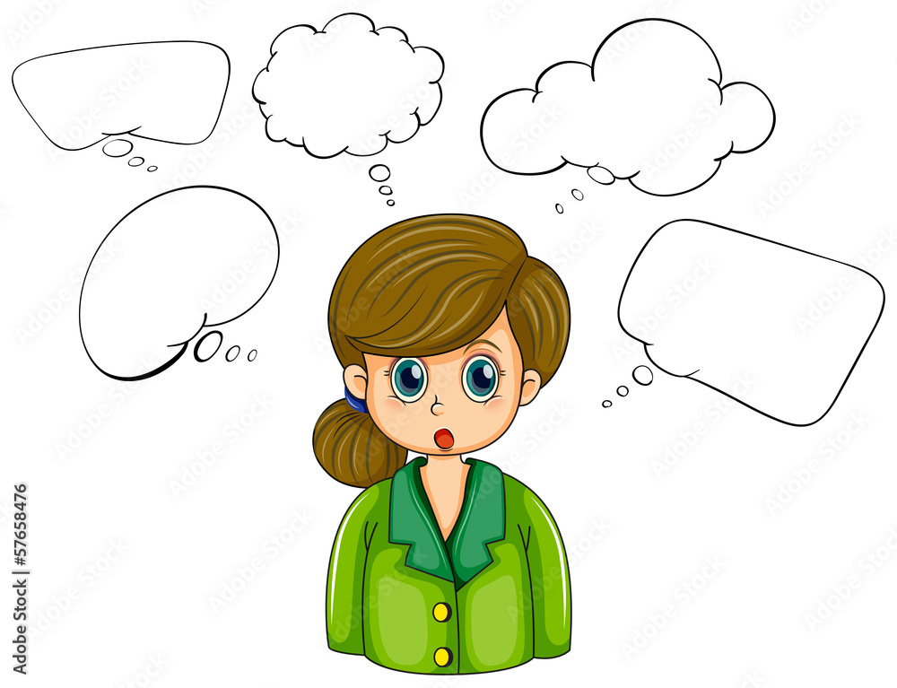 A girl with many empty callouts