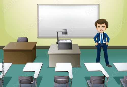 A man inside the conference room