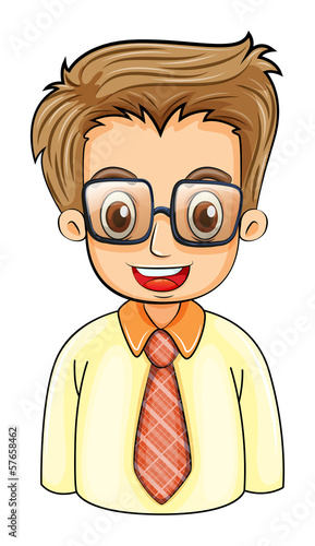 A handsome young man with an eyeglass