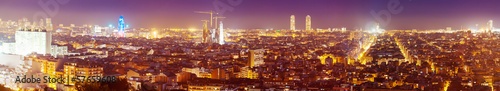 panorama of  Barcelona city in night #57659608