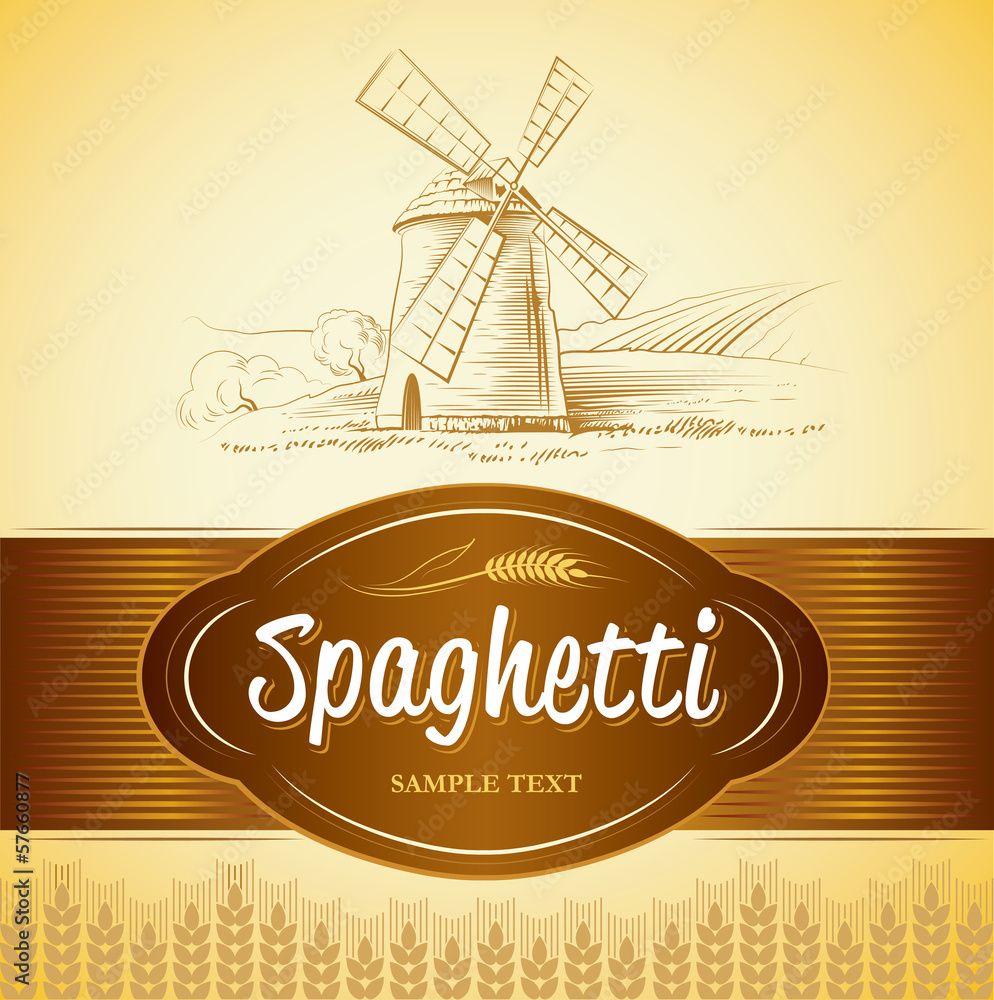 spaghetti. pasta. Bakery. labels, pack for spaghetti, pasta Stock ...