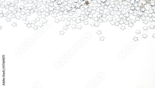 Silver stars on the white background