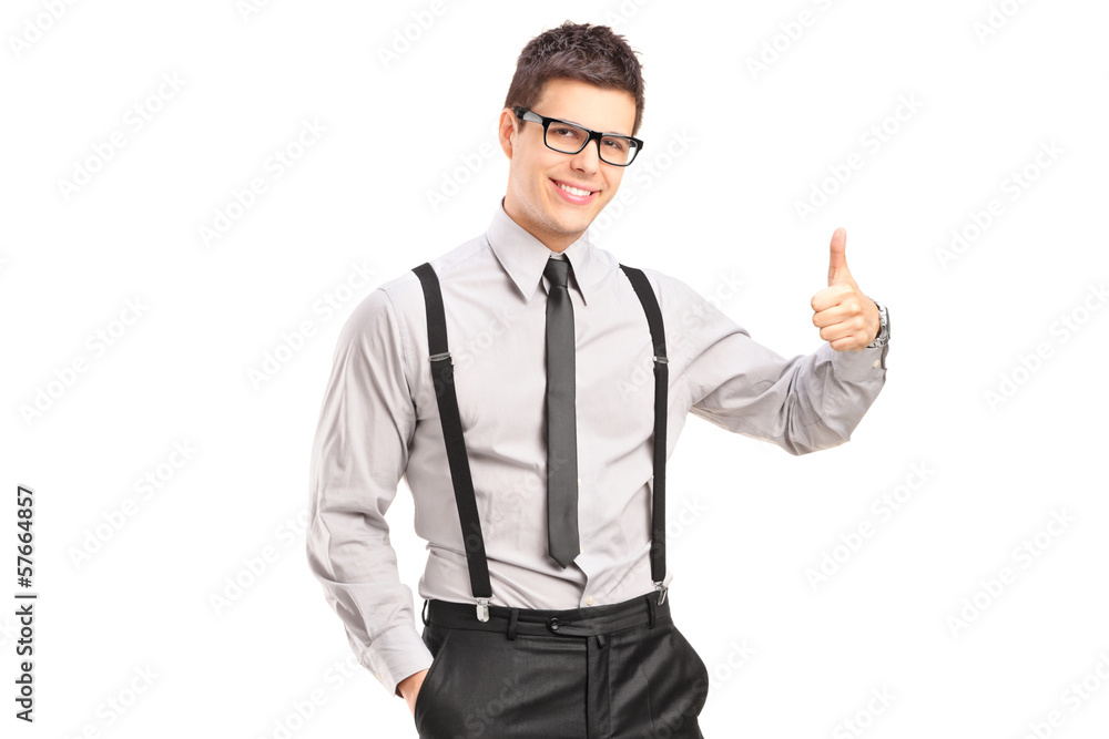Handsome man giving a thumb up Handsome man giving a thumb up