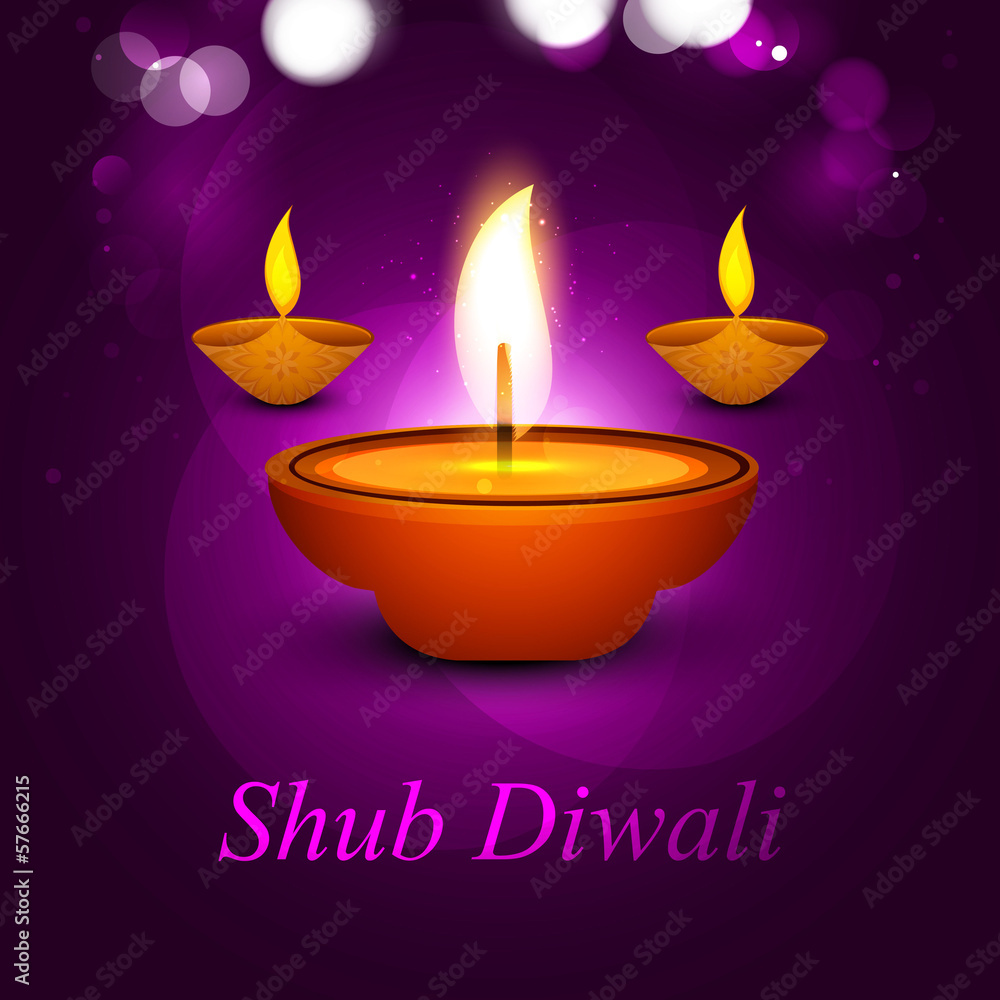Vector illustration elegant diwali festival with beautiful diya Vector illustration elegant diwali festival with beautiful diya