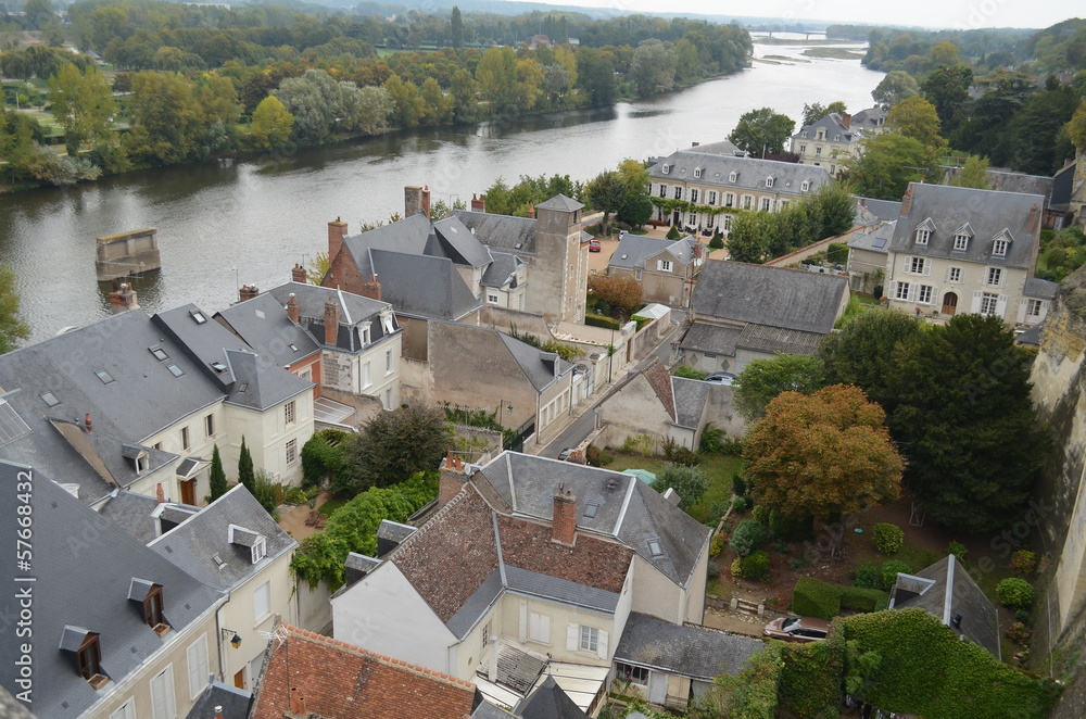 Rooftop View of Traditional Houses in Loire Valley, France