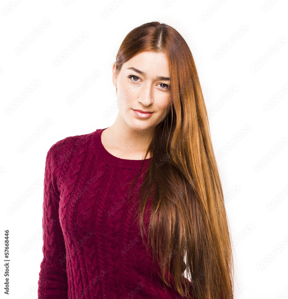 Portrait of smiling woman, isolated on white Portrait of smiling woman, isolated on white