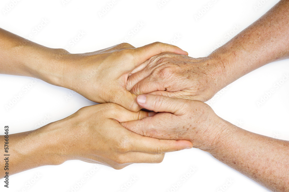 Fototapeta premium Old and young holding hands