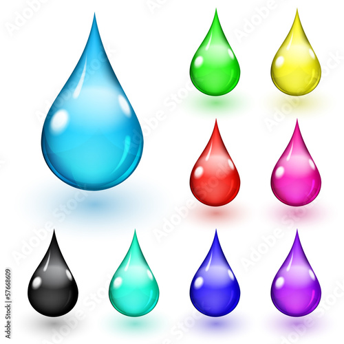 Set of multicolored drops