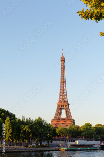 Eiffel tower in morning, Paris.