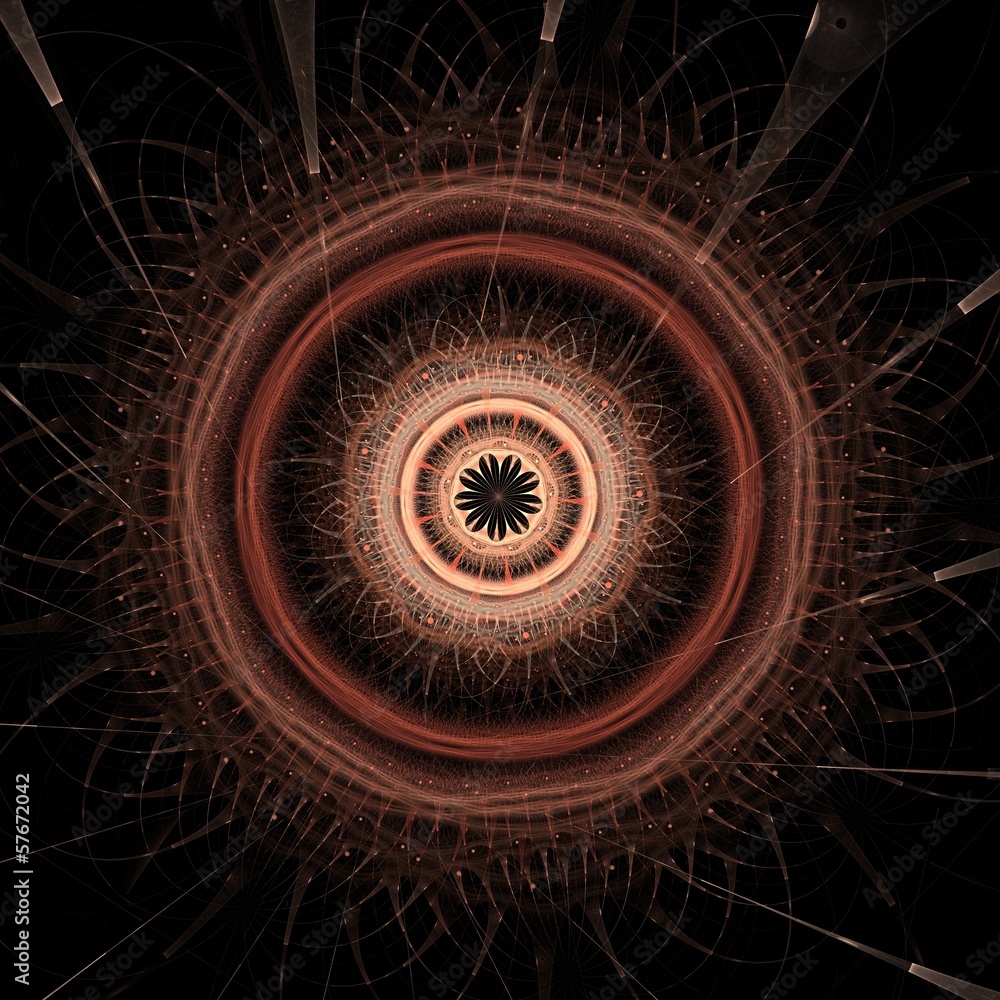 Fototapeta premium Abstract colored mandala wheel and rose window