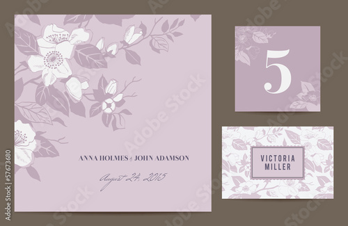 Set polygraphy to celebrate the wedding