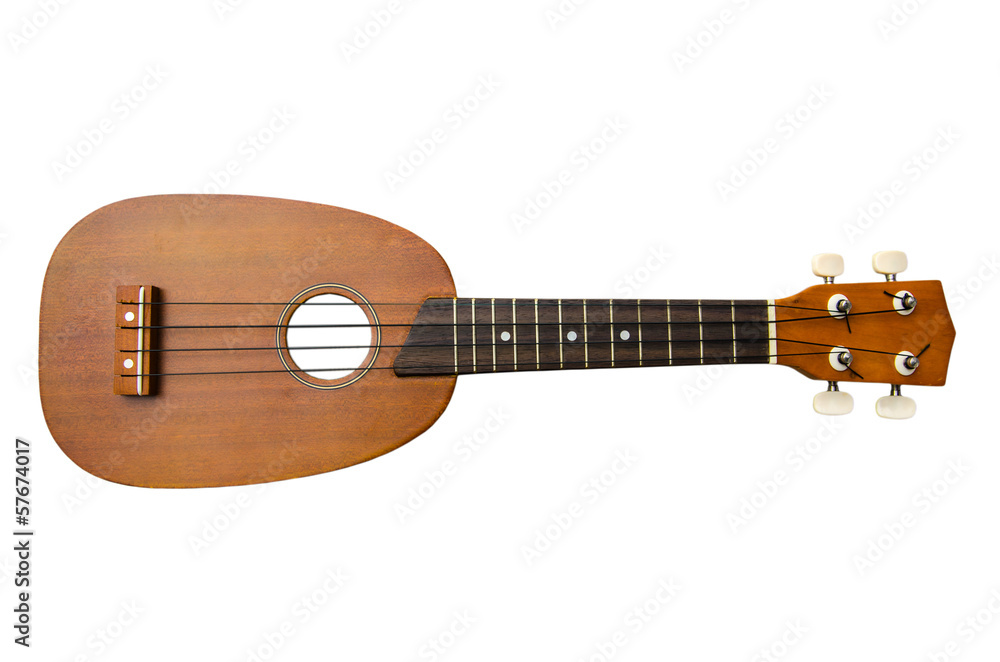 Fototapeta premium Vintage ukulele on white isolated