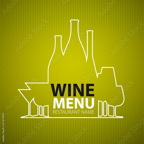 Menu or wine card with cutlery - illustration of template