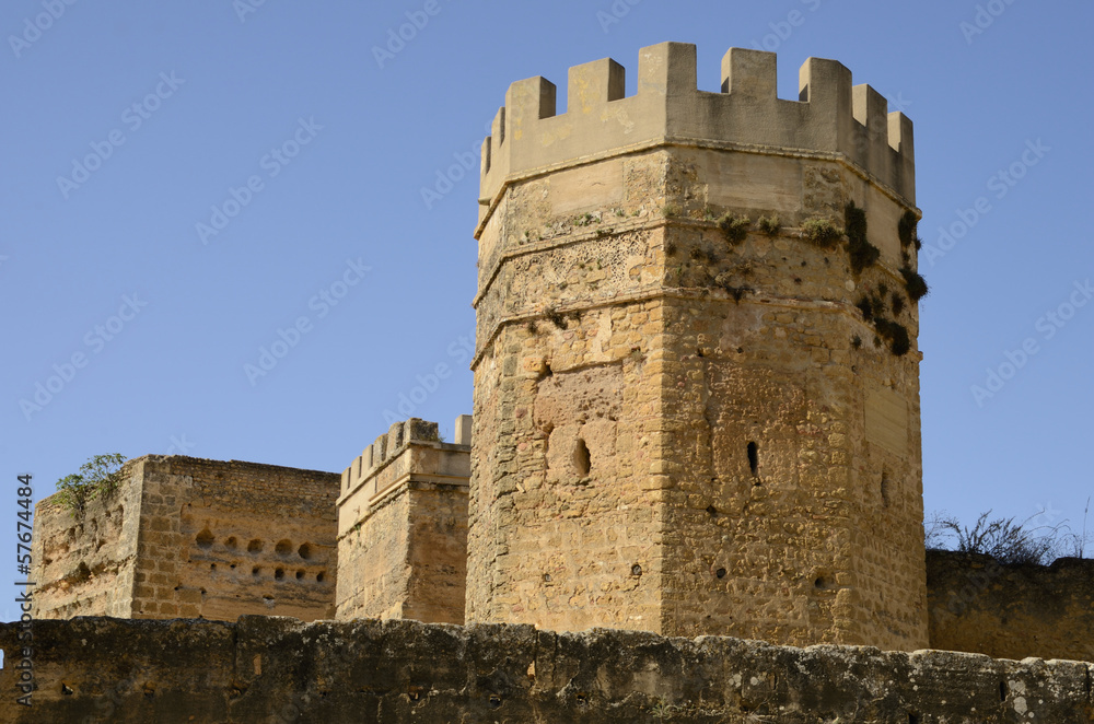 Towers of the castle of Alcala, Andalusia, Spain