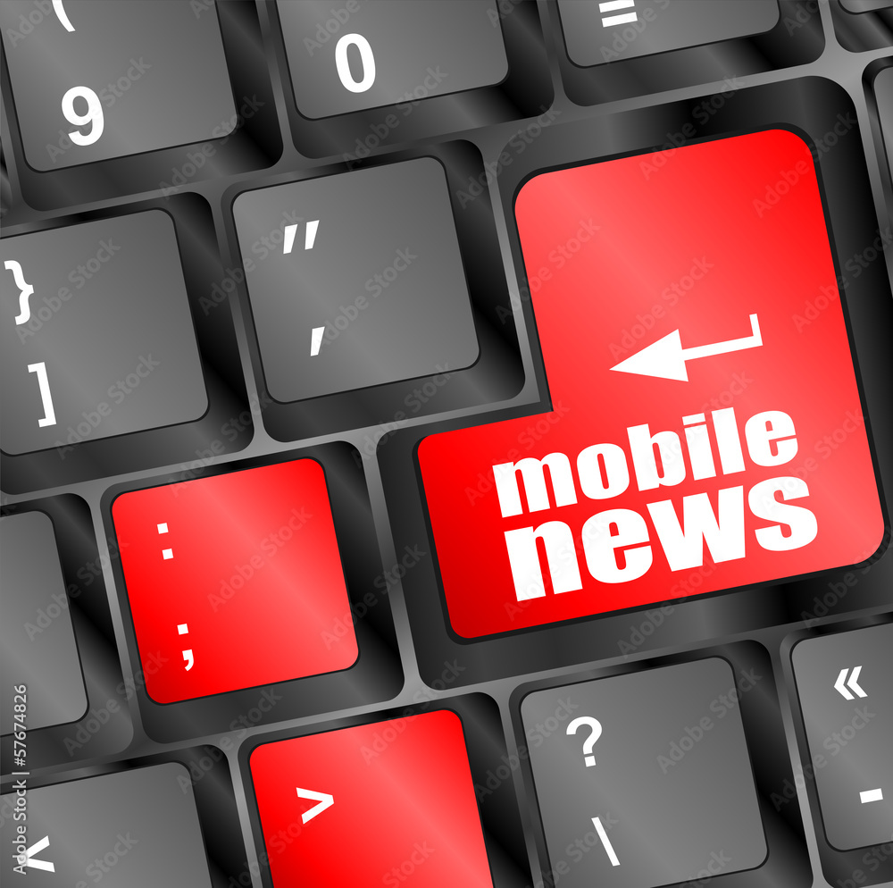 mobile news button on computer keyboard key mobile news button on computer keyboard key