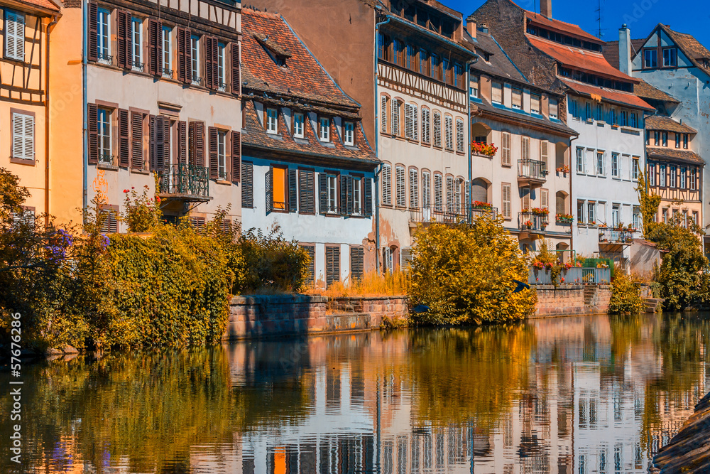 Sunny autumn day in Strasbourg France