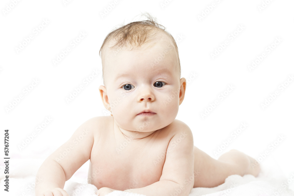 Portrait of adorable baby girl on white background Portrait of adorable baby girl on white background