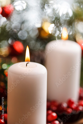 Christmas decorations with a candles