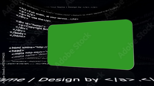 Html Room and Green Screen Monitor, with Alpha Channel photo