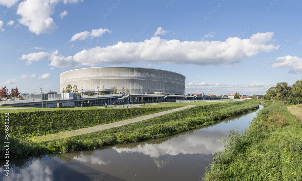 Naklejka premium Soccer stadium in Wroclaw city (Poland)