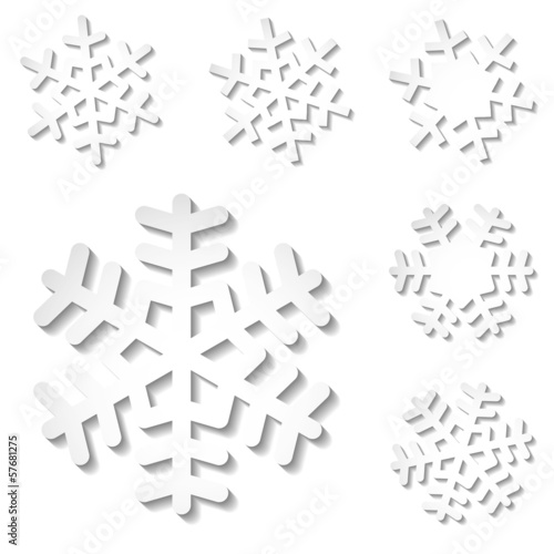 snowflakes white shadow
