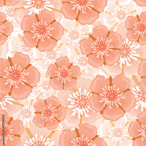 Pink flower seamless pattern © agrino