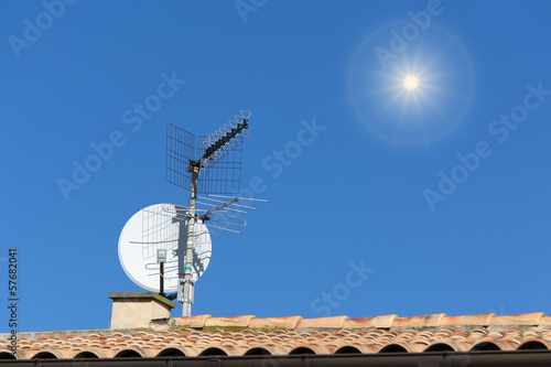 tv antenna and sun