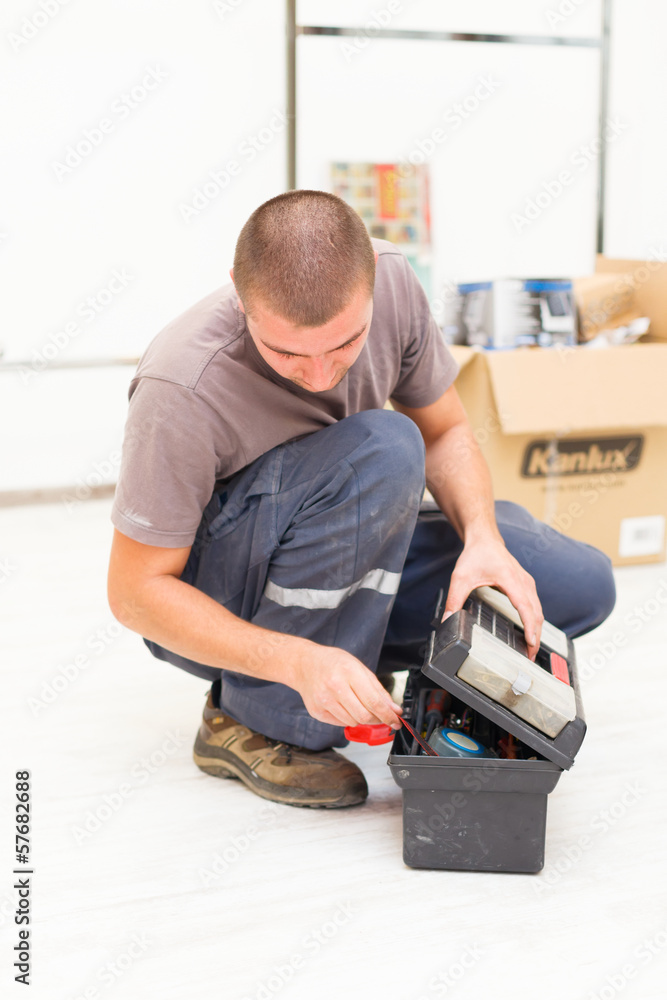Handyman with Tool Box Handyman with Tool Box