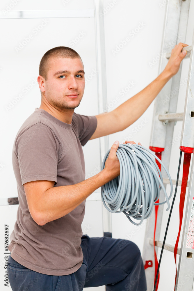 Electrician with Cords Electrician with Cords