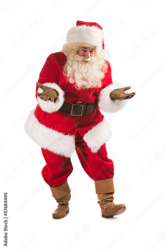 Happy Christmas Santa Claus with a funky welcome gesture Happy Christmas Santa Claus with a funky welcome gesture