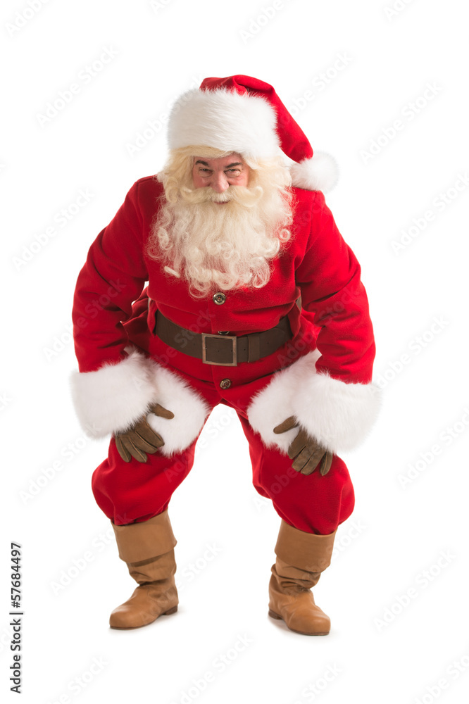 Happy Christmas Santa Claus with a funky dance pose Happy Christmas Santa Claus with a funky dance pose