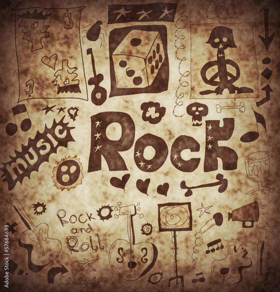 Doodle rock music background