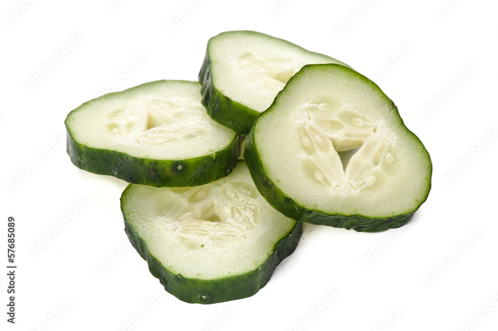 Freshly sliced cucumber Freshly sliced cucumber