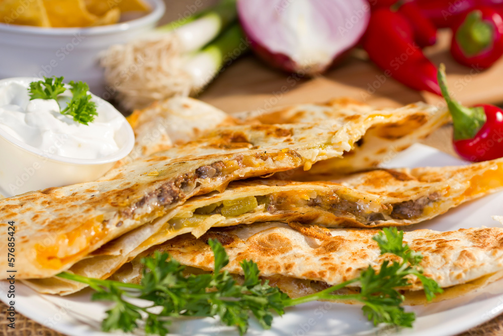 Foto Southwest beef quesadila.