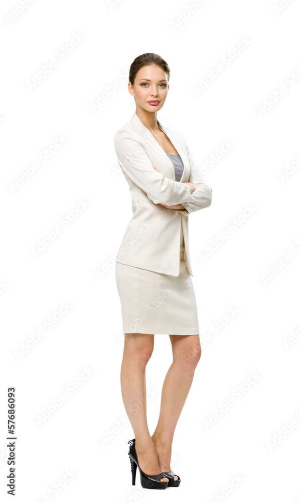 Full-length portrait of businesswoman with her hands crossed Full-length portrait of businesswoman with her hands crossed