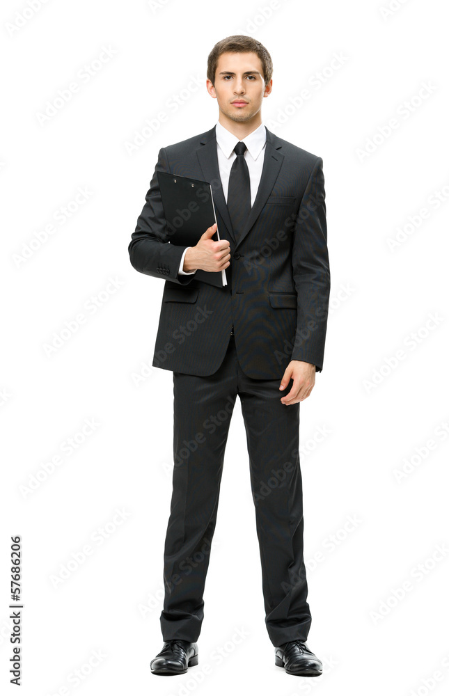 Full-length portrait of business man with folder Full-length portrait of business man with folder