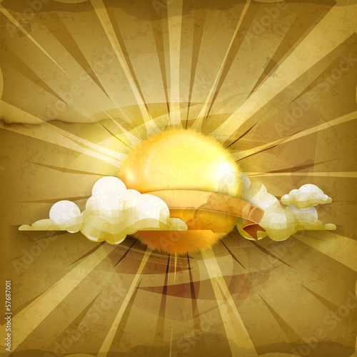 Sun, old style background