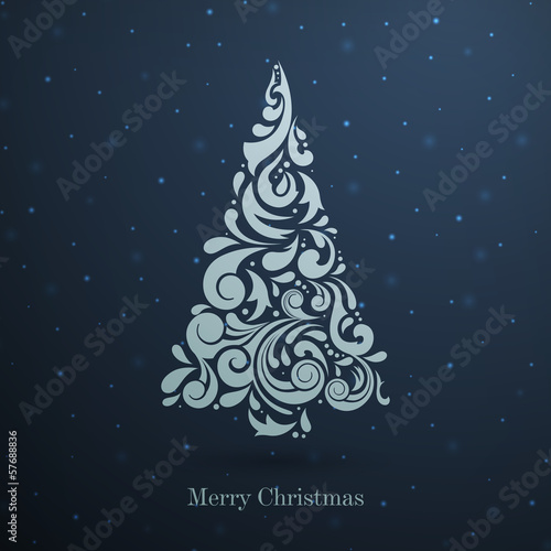 Vector Illustration of a Stylized Christmas Tree