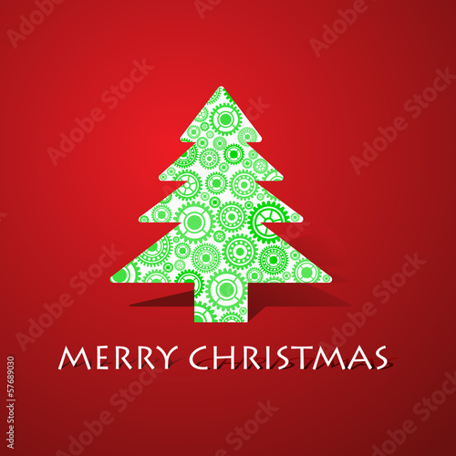 Group of gears make a christmas tree stock vector