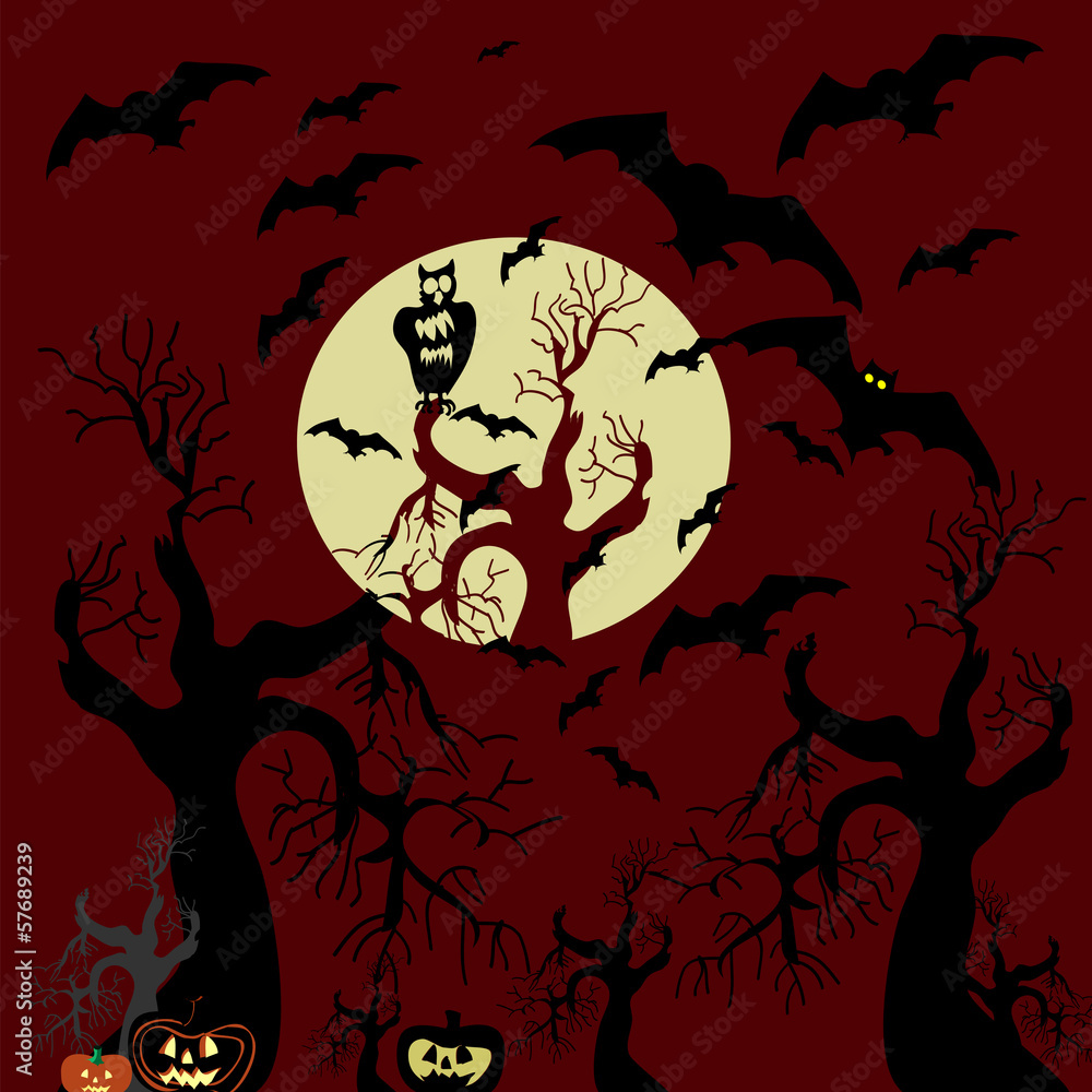 Vector Halloween background with bats. Vector Halloween background with bats.